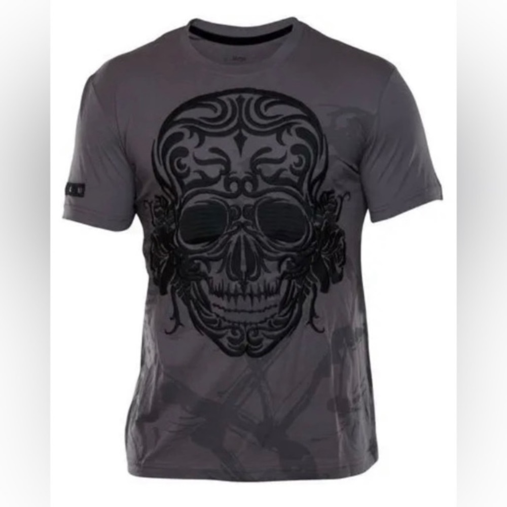 Men's Rebel Spirit Skull and Roses Tee, Multiple Sizes Available